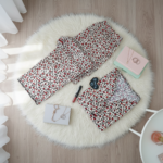 Ensemble Pyjama "Love Print" – Blanc à Motifs Cœurs & Léopard – Image 6