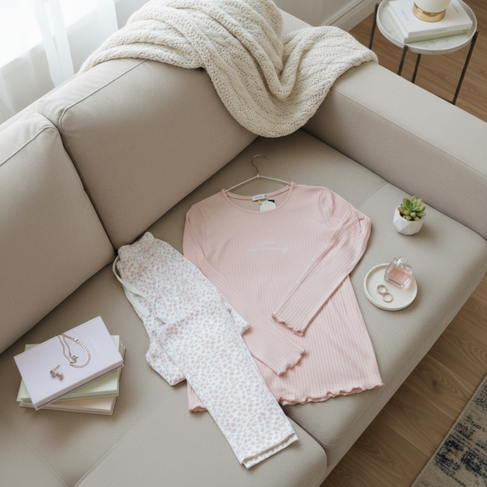 Pyjama Femme "Wild Pink" – Haut Côtelé & Pantalon Léopard – Image 4