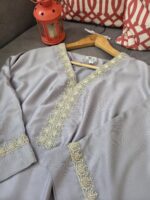 Robe d'hôtesse grise avec perlage fait à la main ✨️ qualité premium 🌸