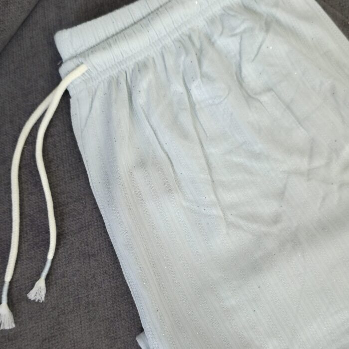 Ensemble Loungewear vert d'eau– 2 Pièces Côtelé avec Dentelle – TRESS – Image 4
