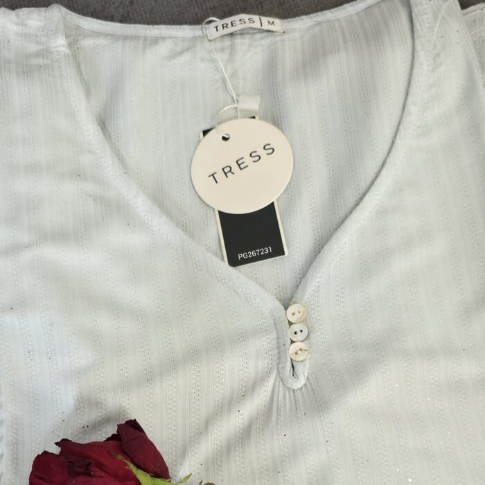 Ensemble Loungewear vert d'eau– 2 Pièces Côtelé avec Dentelle – TRESS – Image 6