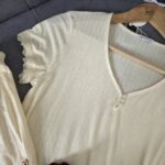 Ensemble Loungewear Jaune Poussin – 2 Pièces Côtelé avec Dentelle – TRESS – Image 6
