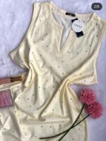 Chemise de nuit femme coton doux dentelle brodée
