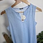 Chemise de nuit pour femme coton bleu ciel TRESS