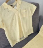 Pyjama été femme en coton léger jaune pastel TRESS