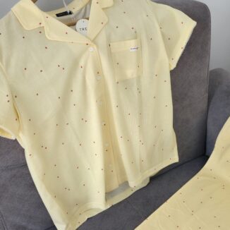 Pyjama été femme en coton léger jaune pastel TRESS
