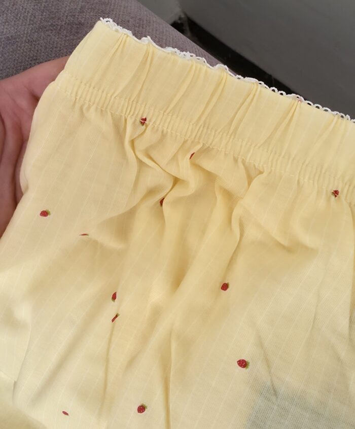 Pyjama été femme en coton léger jaune pastel TRESS – Image 5