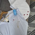 Pyjama été femme coton bleu ciel dentelle - TRESS – Image 5